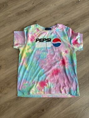 Pepsi Rainbow Tie-Dye Logo Tee - Blue, Pink, Green, Yellow